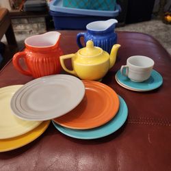 1950s Hazel Atlas Little Hostess Pastel Childs Glass Luncheon