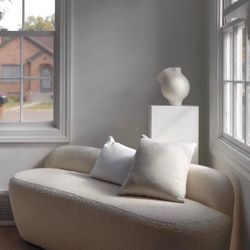 CB2 Boucle Bench Lounge Chair 