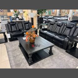 Black / Beige / Brown 2 Piece Sofa And Loveseat Set With LED // July 4th Special Sale  