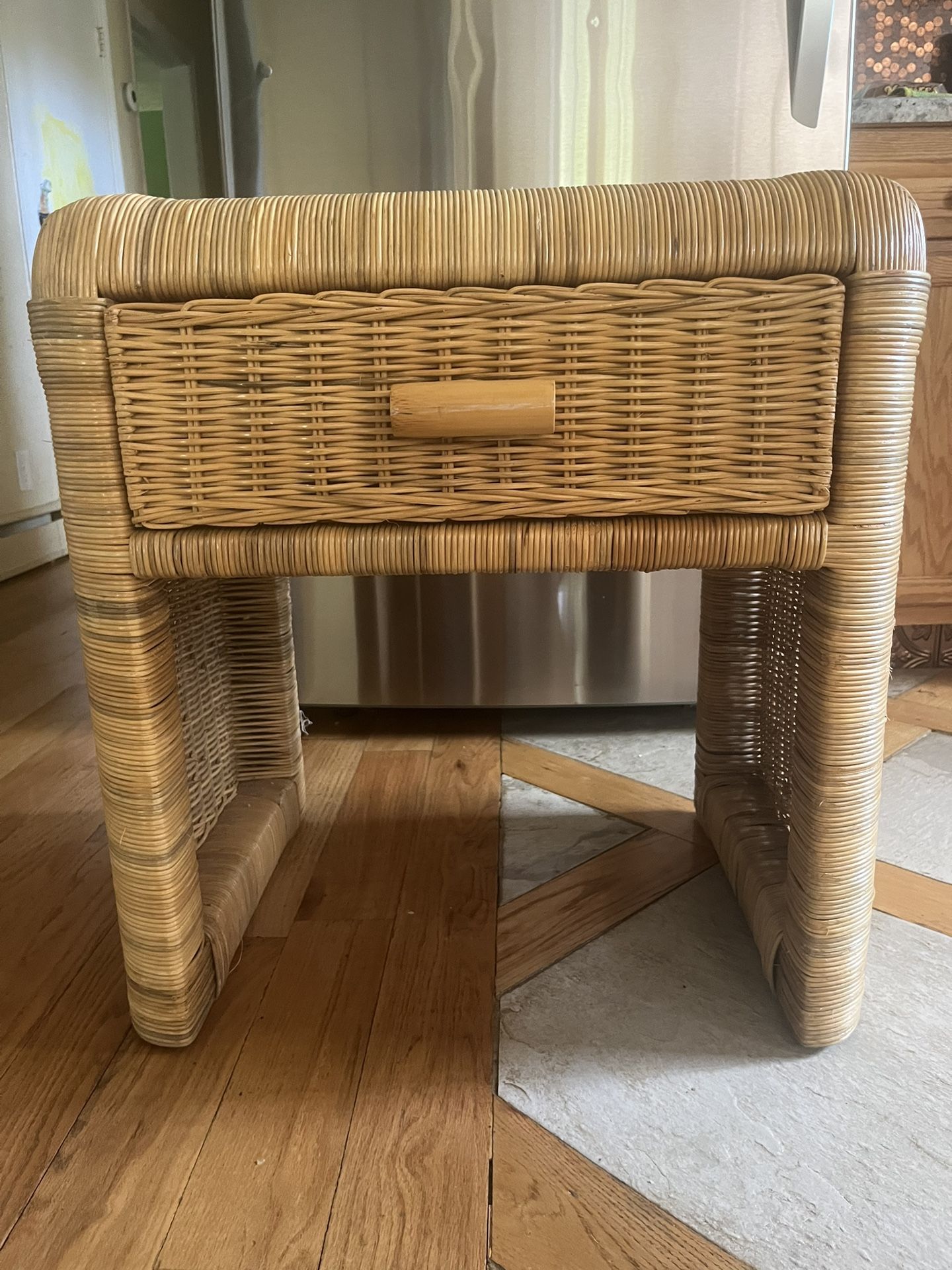 Rattan Table With Drawer