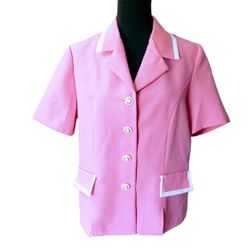 Elisabeth Williams Pink Short Sleeve Tweed Jacket.