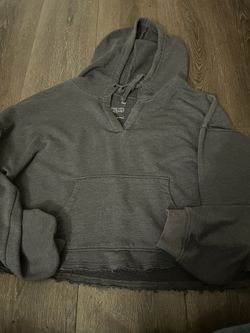 Grey Cropped Hoodie