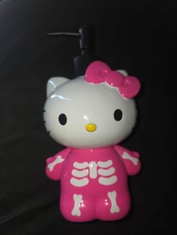 Hello Kitty pink Skelly Halloween soap dispenser