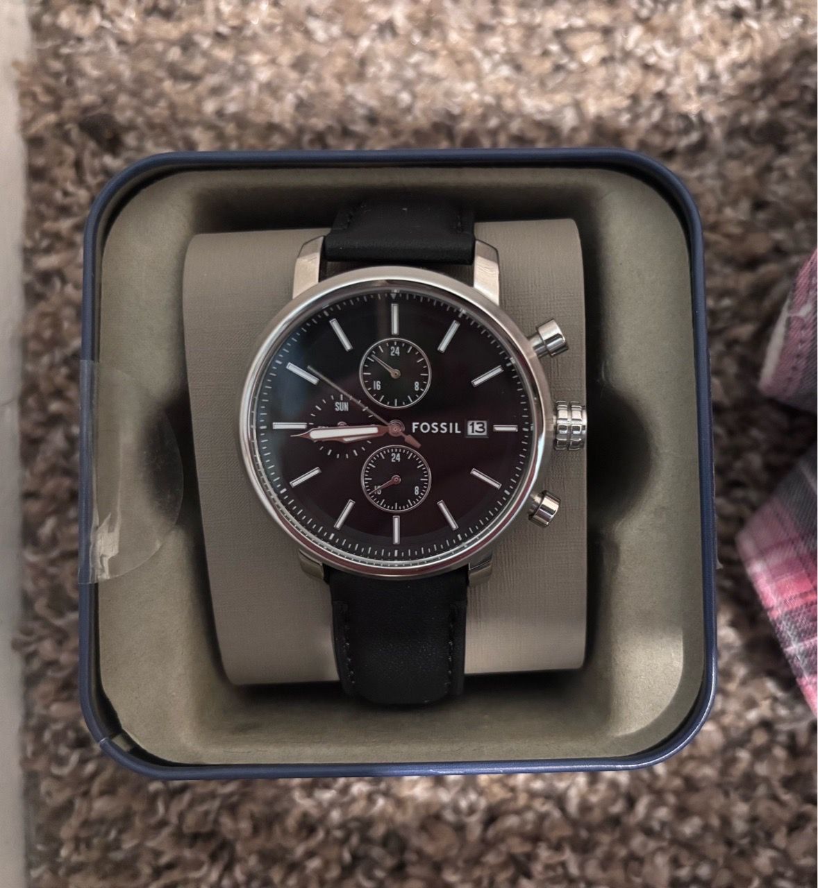Chronograph Buttons Fossil Chronograph Watch Black Leather Strap for Sale in Phoenix, AZ ...