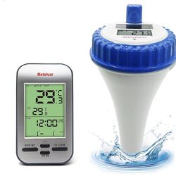 Pool Thermometer, Wireless Floating Easy Read, Solar Remote Digital Outdoor Floating Thermometers for Swimming Pool, Bath Water, and Hot Tubs
