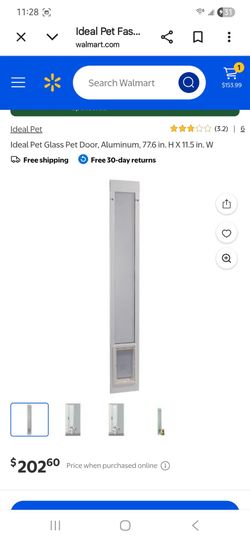 Ideal Pet Products Aluminum Pet Patio Door, Adjustable Height 77-5/8" to 80-3/8", 7" x 11-1/4" Flap Size, White