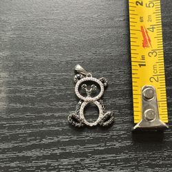 Panda Pendant 925 Silver And Diamonds 