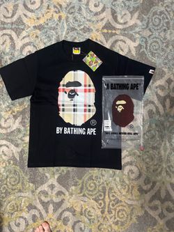 Bape black burberry tee