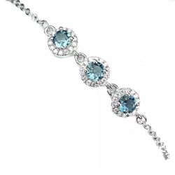 925 S.S. London  Blue  Topaz  Bracelet  Size 7:5