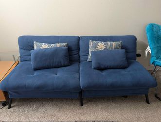Comhoma B001-BL Blue Convertible Futon Sofa