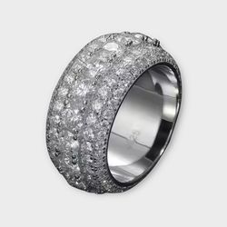 Single Row Moissanite Ring Size 6-12 Passes Tester 