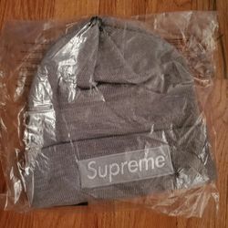 Supreme New Era Box Logo BOGO Beanie Grey FW24