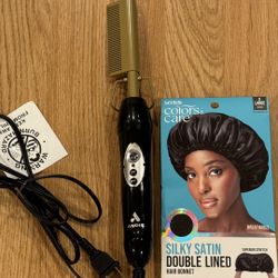 Professional Heat Ceramic Press Comb for Hair, Straightener +HAIR BONNET