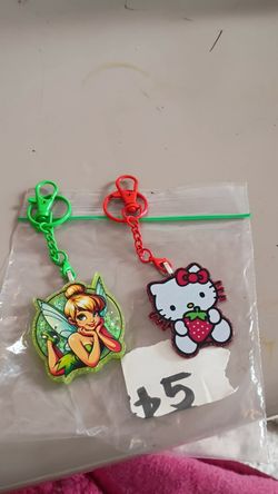Tinker Bell & Hello Kitty Keychains Set of 2