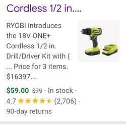 Ryobi Drill Driver 18v One Plus W Charger And Battery Also Impact 18v W Charger