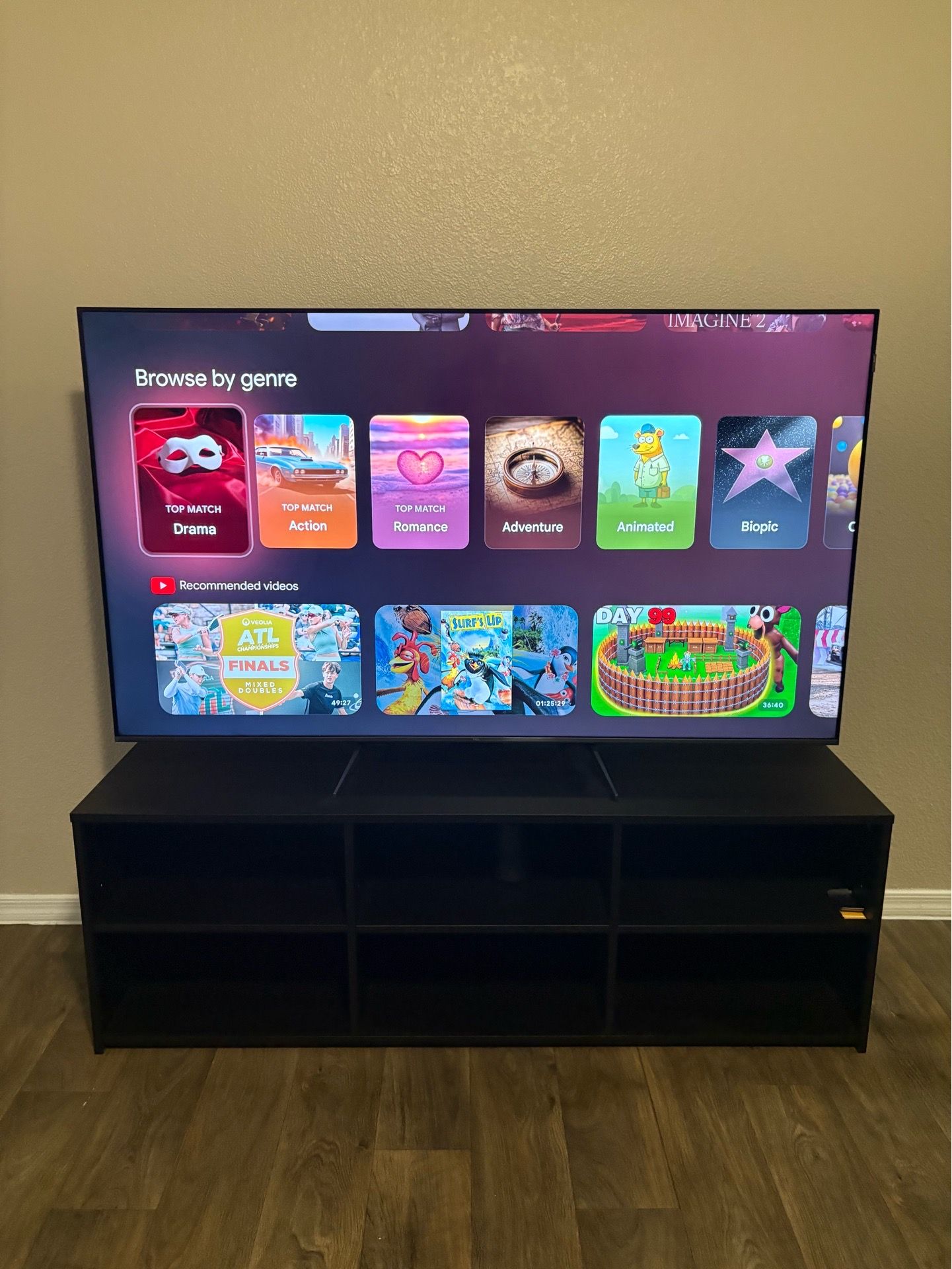 TCL 65” Tv and stand
