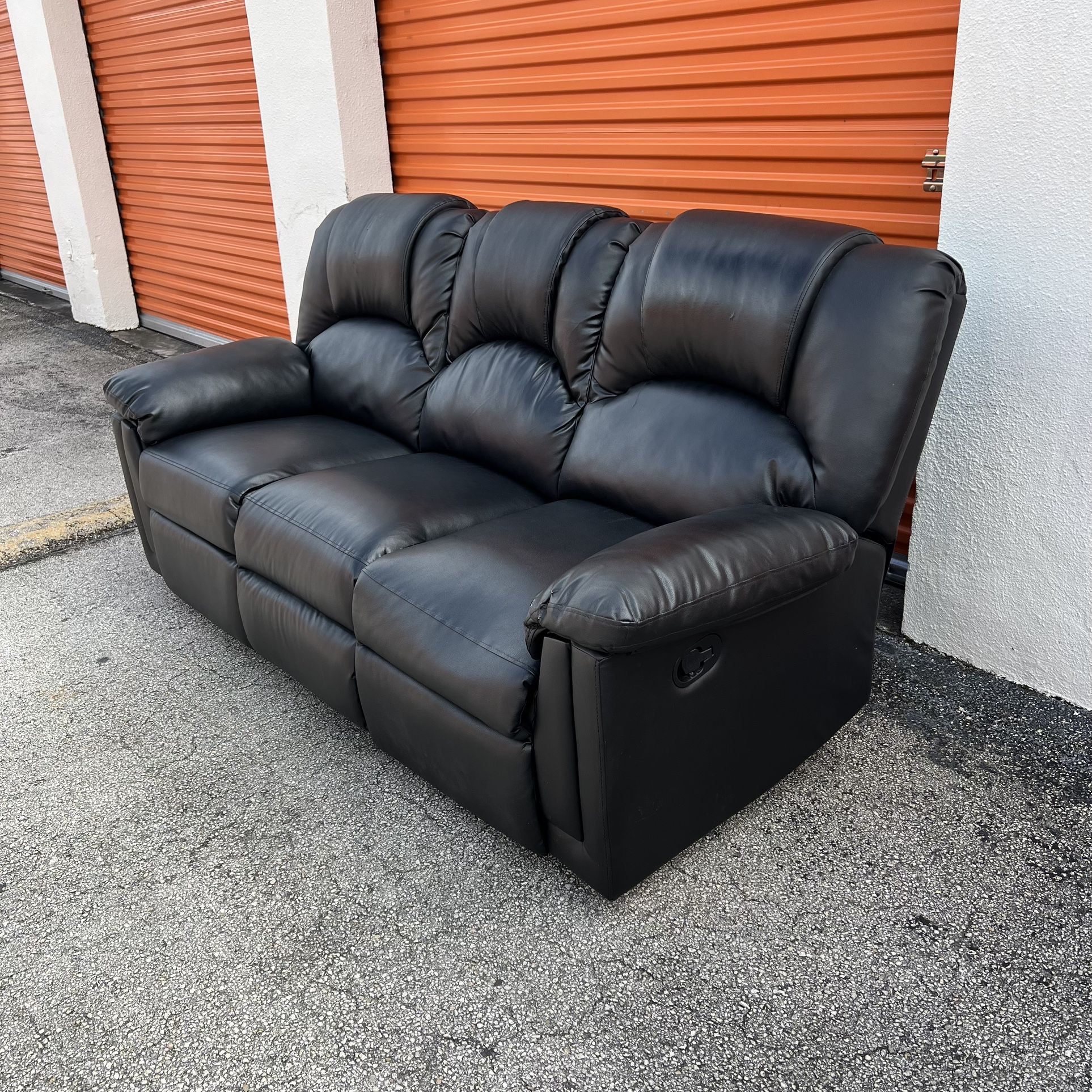 Black Leather Recliner Sofa 🚛 Same Day Delivery