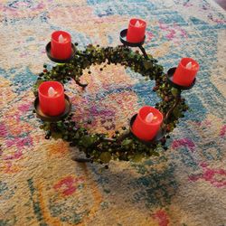 Christmas Decorations Metal Candle Holder Glass Beads