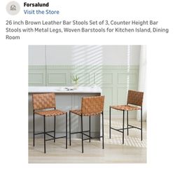 Leather stools In box  (3)