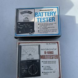 Vintage Micronta Battery Tester & Micronta 18-Range Multitester Bundle – Original Boxes