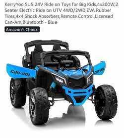 KerryYoo SU5 24V Ride on Toys for Big Kids,4x200W,2 Seater Electric Ride on UTV 4WD/2WD,EVA Rubber Tires,4x4 Shock Absorbers,Remote Control,Licensed C
