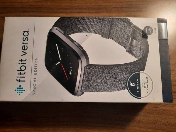 Brand New! Fitbit Versa Special Edition Smart Watch, Charcoal Woven

