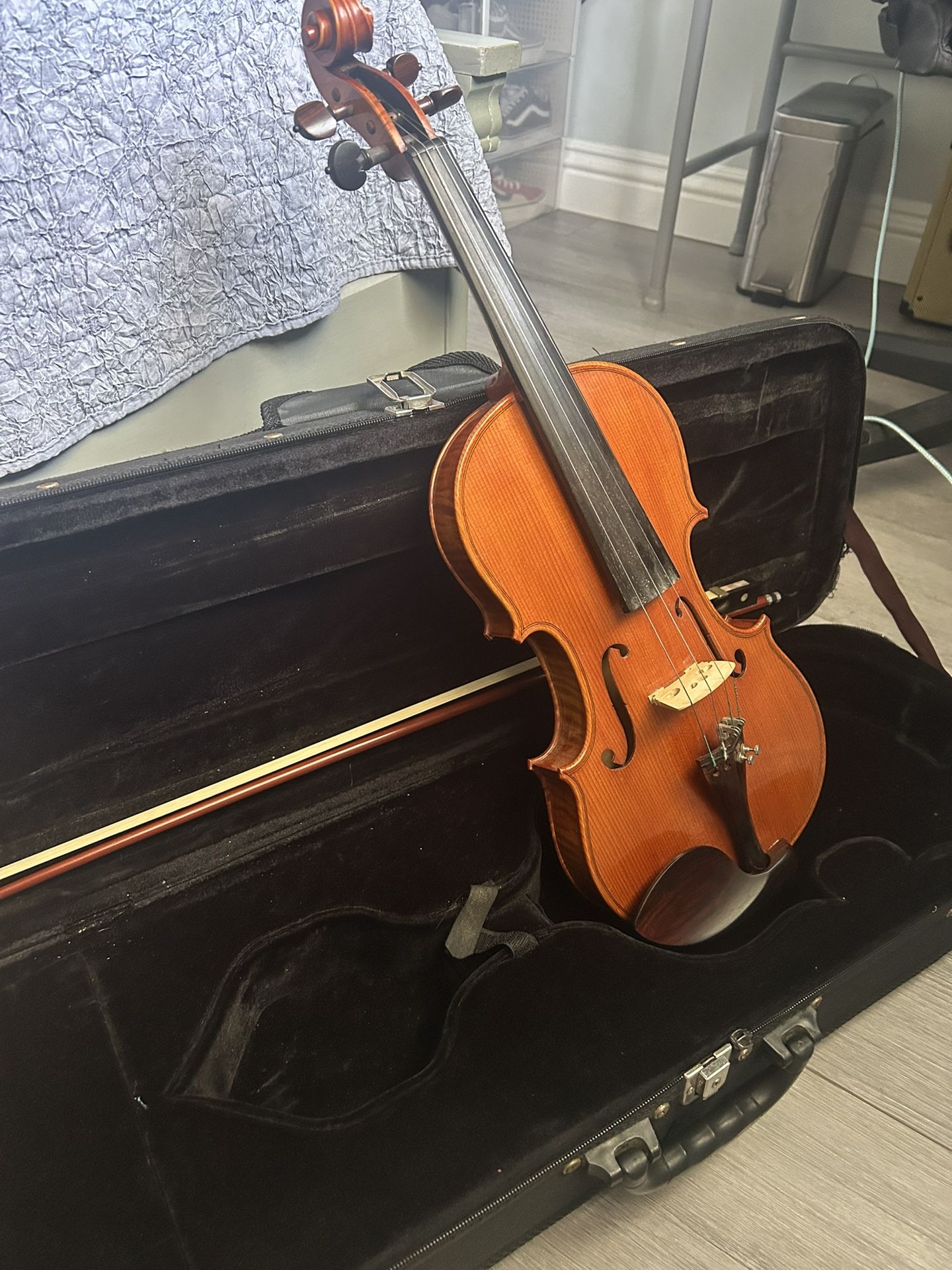Classical Violin with Stick and Case