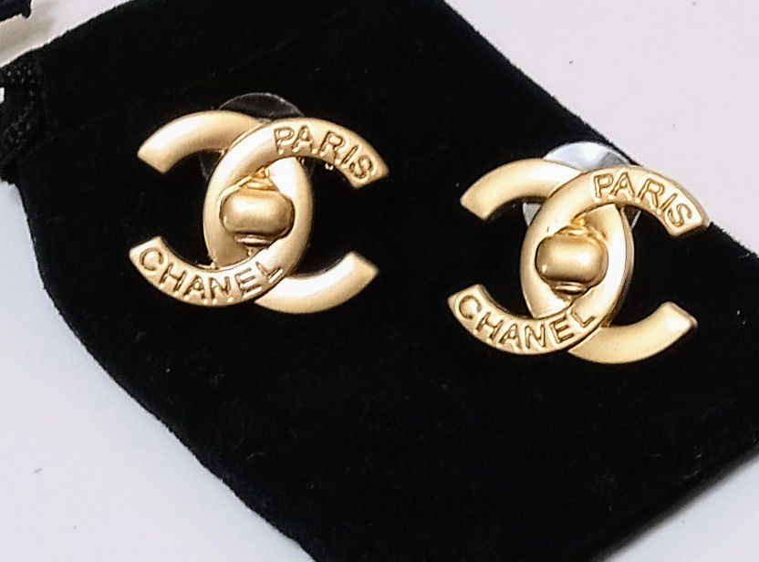 CC Logo Gold Plated Earrings