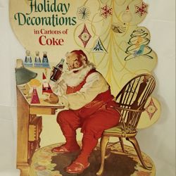 Vintage Santa  Coca-Cola Sign