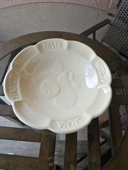 Cream Ceramic Pasta Salad Serving Dish Bowl