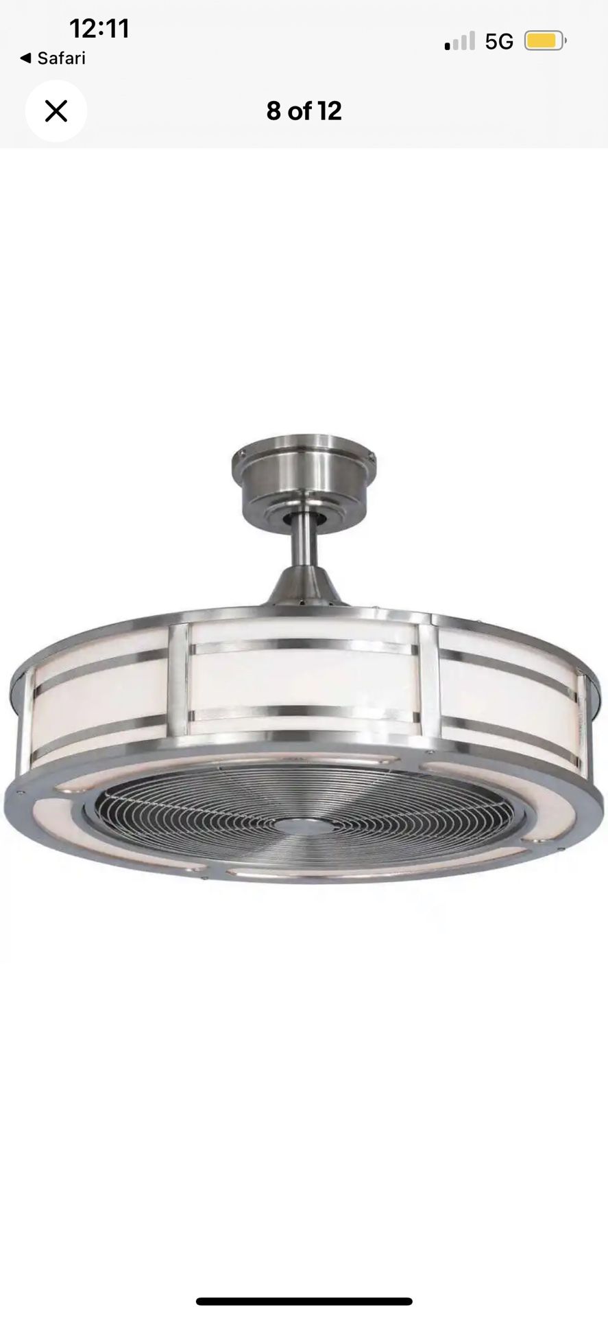 🏠🌬️ Introducing the Home Decorators Collection Brette II 23 in. LED Indoor/Outdoor Brushed Nickel Ceiling Fan with Light and Remote Control! 🌬️🏠