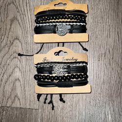 NEW! Unisex Tree Of Life Leather Bracelet Sets