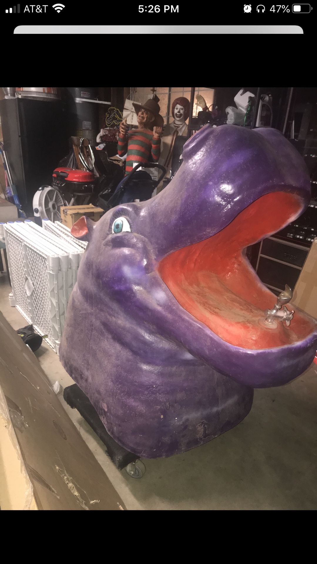 Hippo water fountain Fiberglass