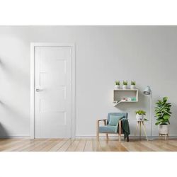 30in W x 80in Snow White Prefinished Wood Interior Door
