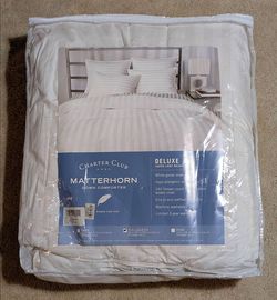 EUC CHARTER CLUB MATTERHORN DOWN COMFORTER FULL/QUEEN DELUXE SUPER LIGHT
