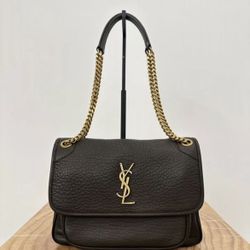Used Black Yves Saint Laurent YSL Shoulder Bag – Gold Chain Strap
