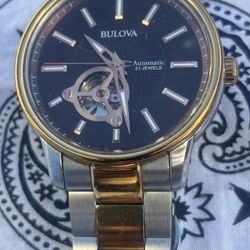 Bulova Classic 98A140 Automatic Men's Watch 45mm Case Brown Dial SS GP