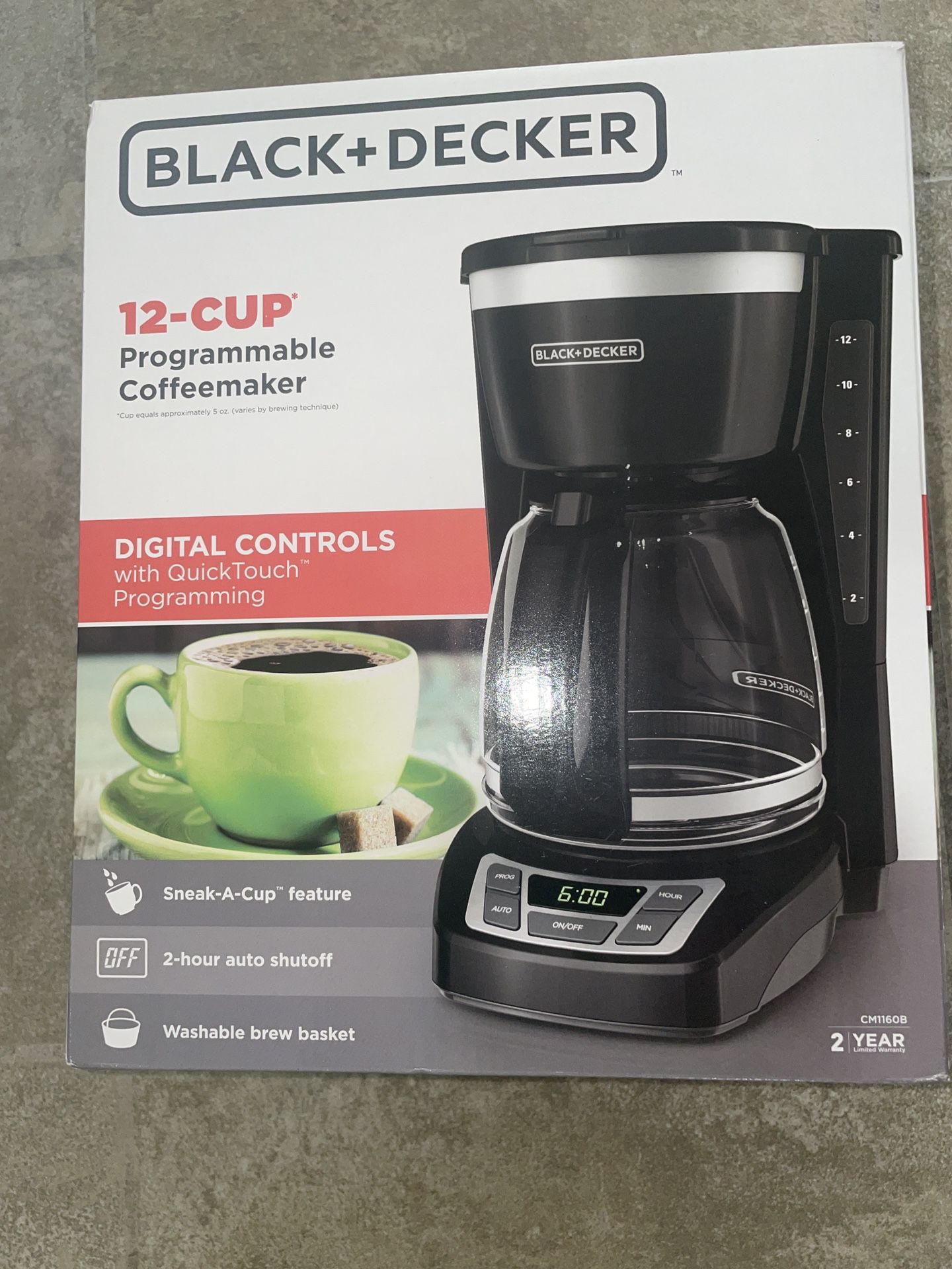 12-Cup* Programmable Coffeemaker, Black, CM1160B