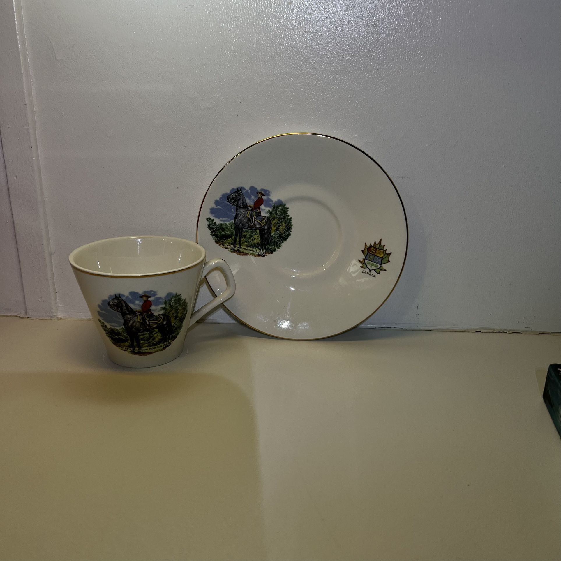 Lord Nelson Pottery Tea Cup and Saucer Set England Royal Canadian Mounted Police