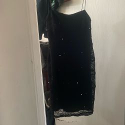 Medium Blk Lace Sequin Dress