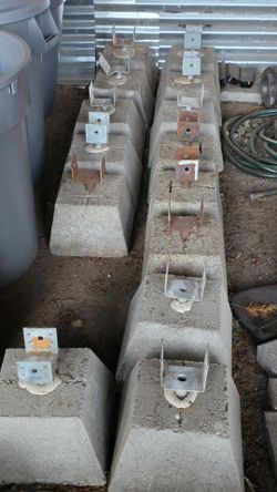 Pier blocks with 4x4 post bracket