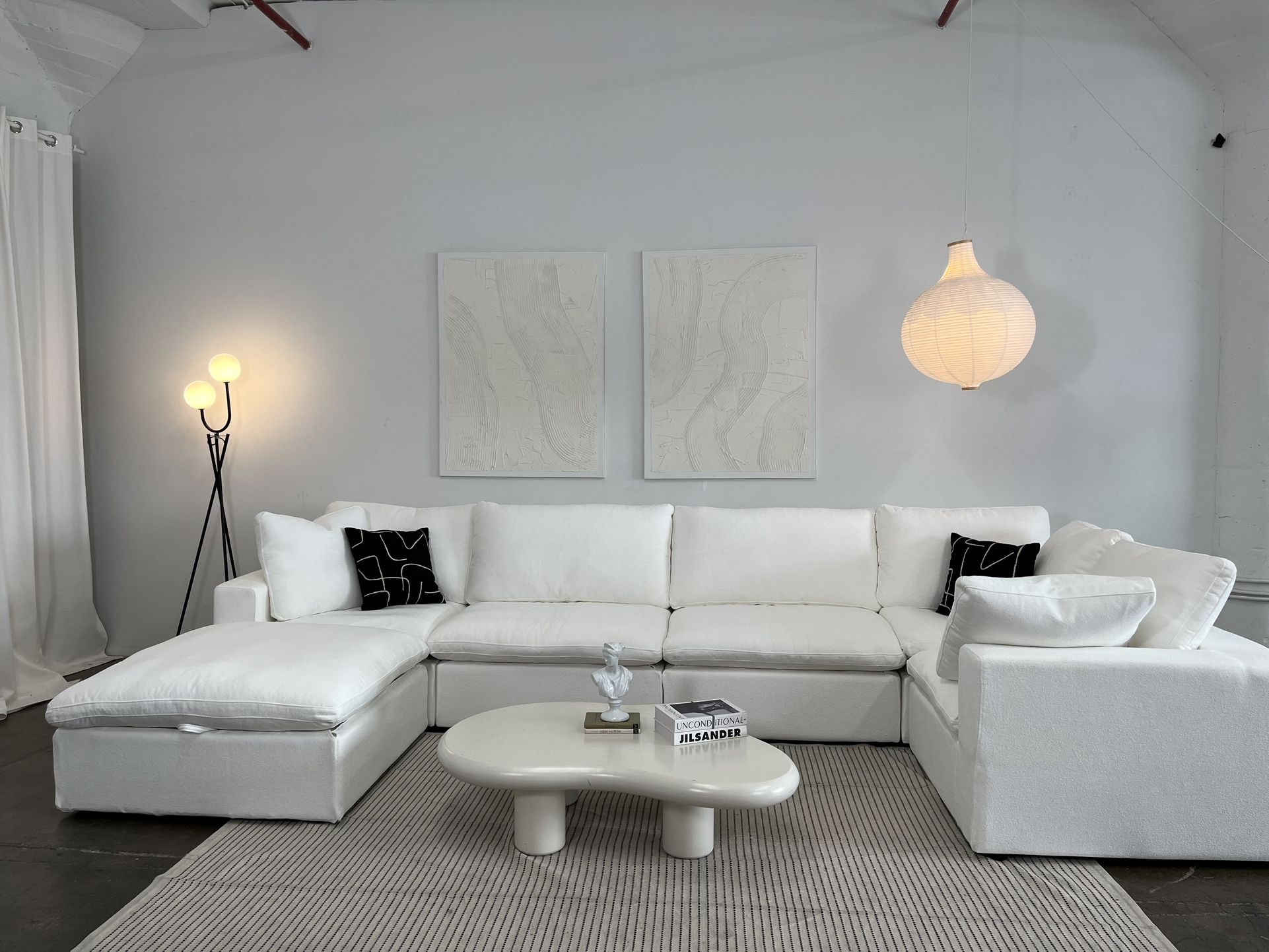 6pc White Cloud Sectional Couch New