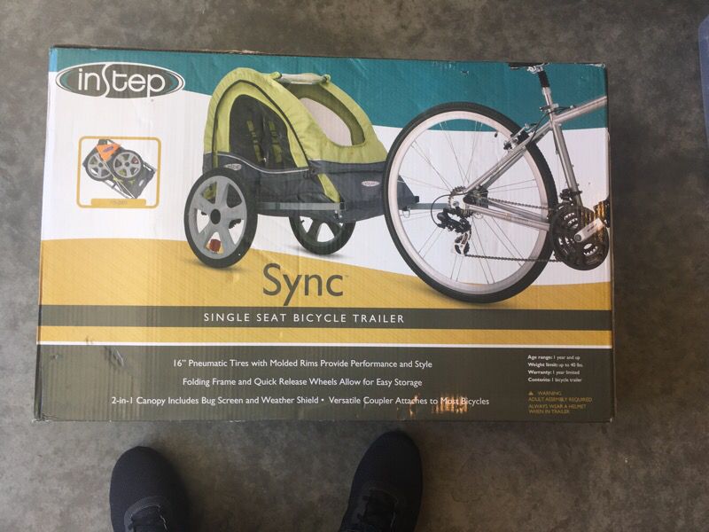 Bicycle trailer for kids. Never used. Brand new