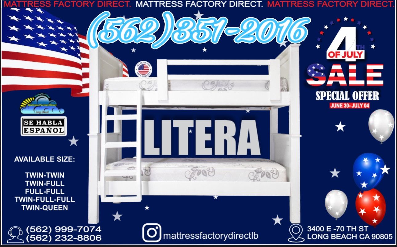 Twin Bunk Bed white Litera Nueva Cama