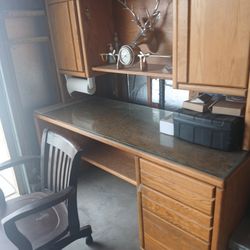 Wood Desk/ Chair
