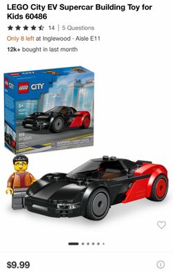 LEGO City EV Supercar Building Toy for Kids 60486