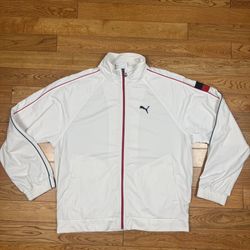 Vintage White PUMA Track Jacket Size: XL Classic Y2K Pristine Condition Full Zip