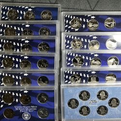 11 United States Mint State Quarters- 1999 To 2009