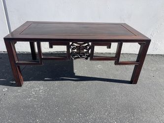 Antique Chinese Carved Rosewood Rectangular Coffee Table 