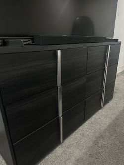 Dark Wood 6-Drawer Double Dresser